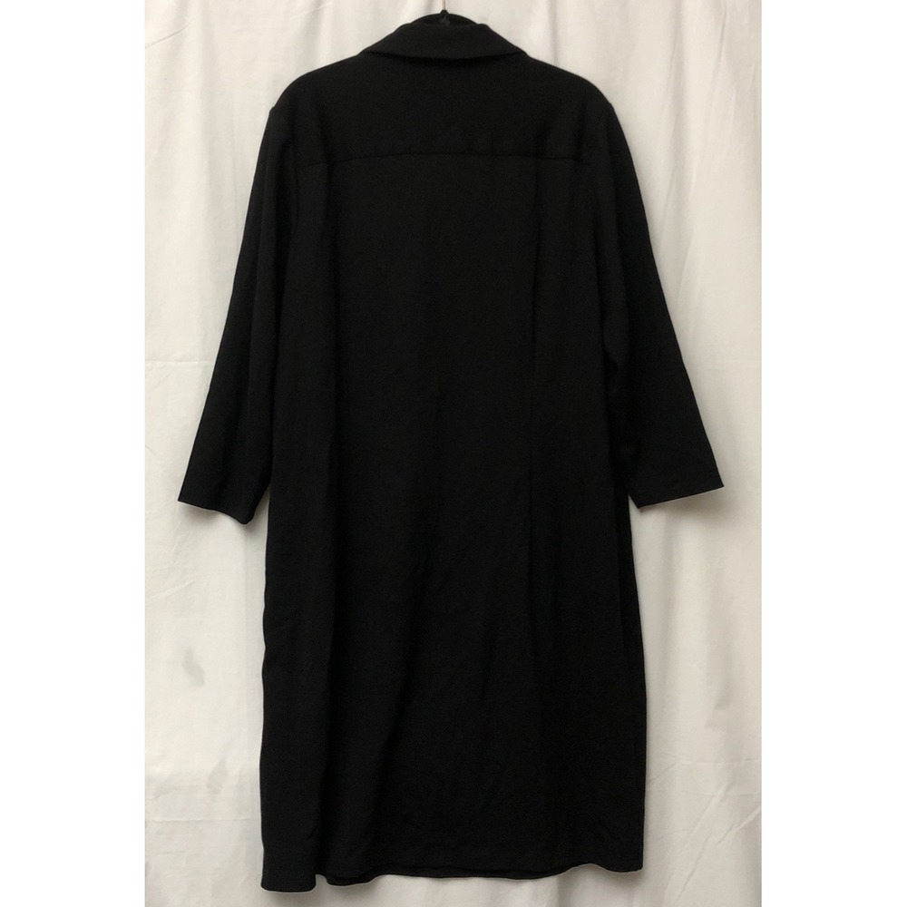 Jones New York Women's Black Two Pocket Gold Buttons 3/4 Sleeve Shirt Dress - 16 - Picture 5 of 11